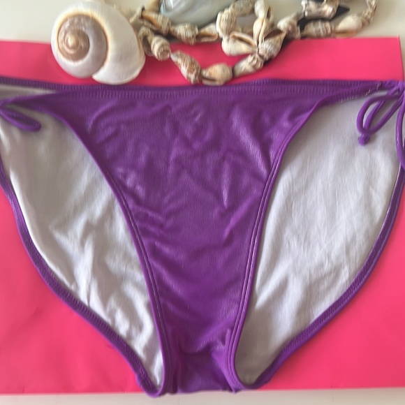 OP Purple side tie bikini bottom, with silvery dots, size L. - Picture 2 of 5